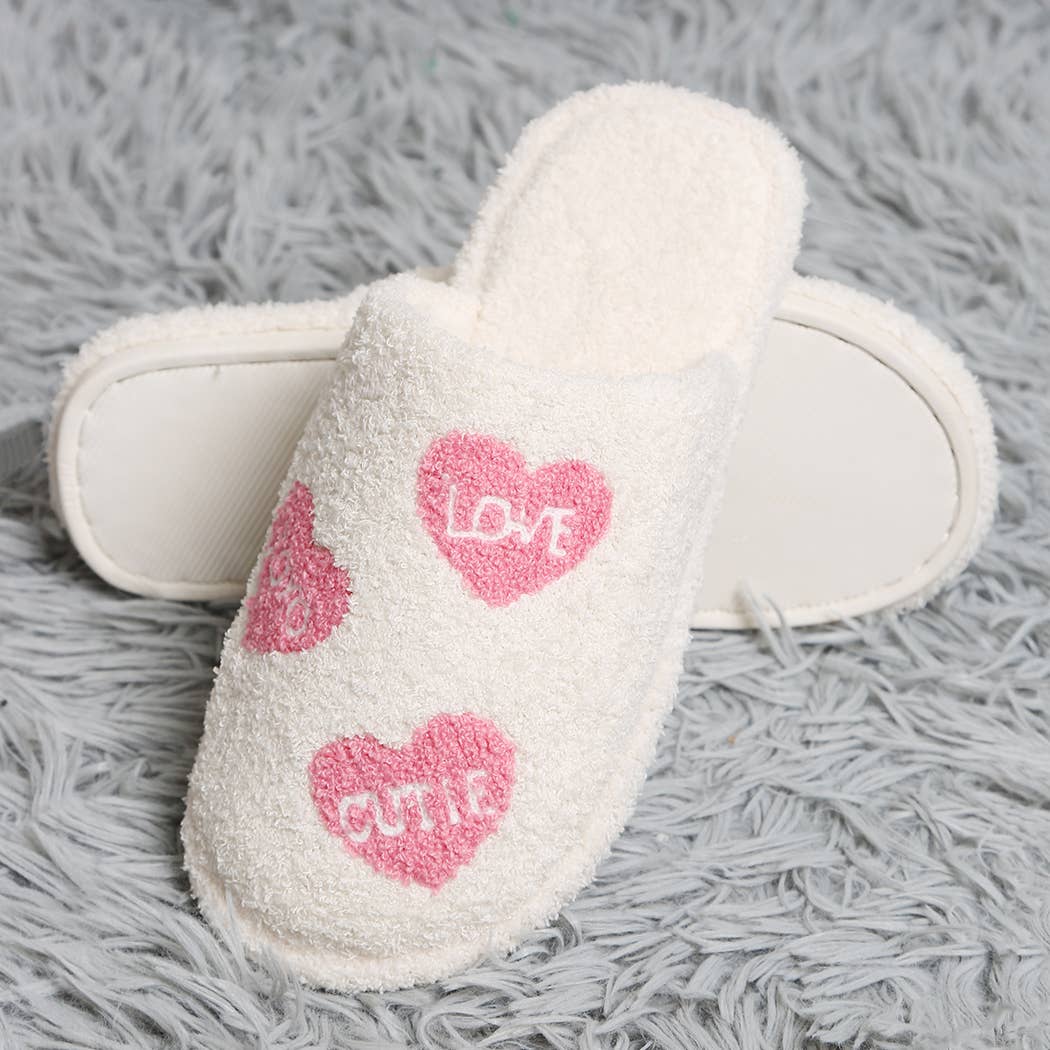 Multi Heart Pattern Indoor Home Slippers