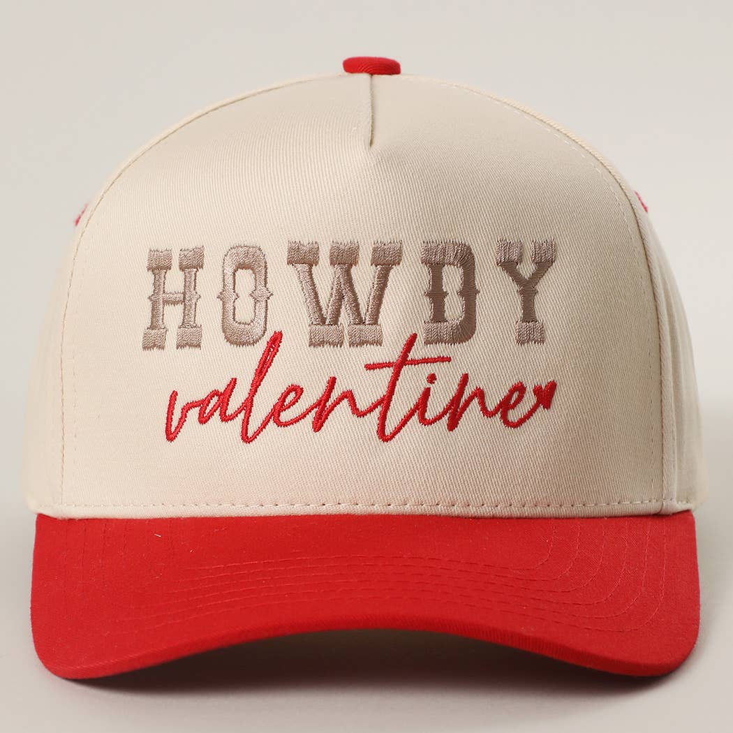 Howdy Valentine Embroidery Two-Tone Trucker Hat