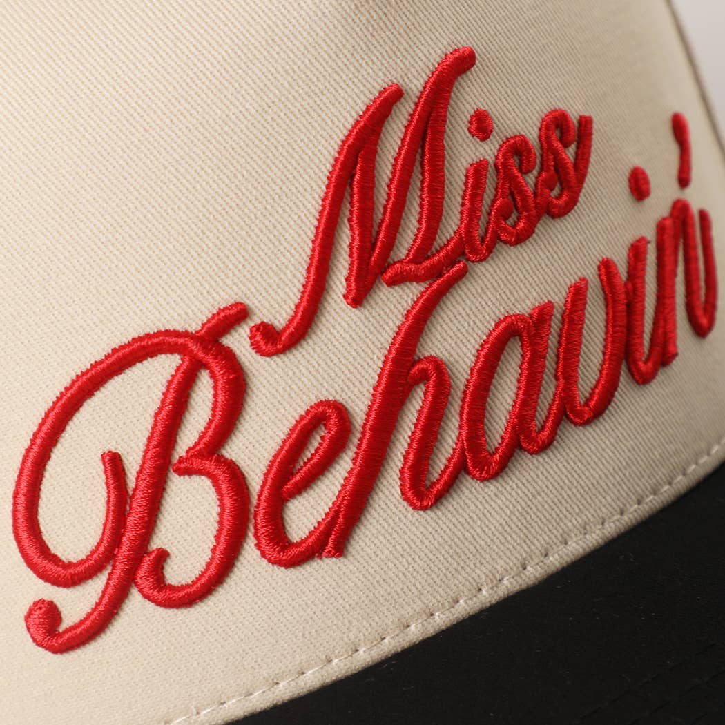 Miss Behavin' Embroidered Two-Tone Trucker Hat