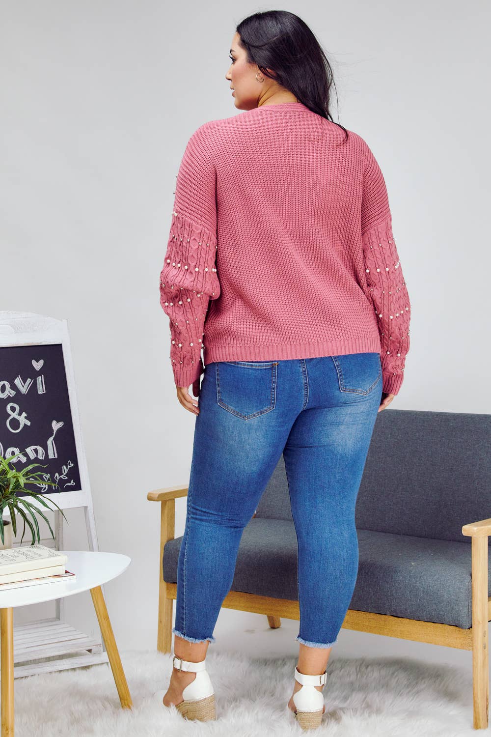 PLUS PRINTED LONG SLEEVE CARDIGAN