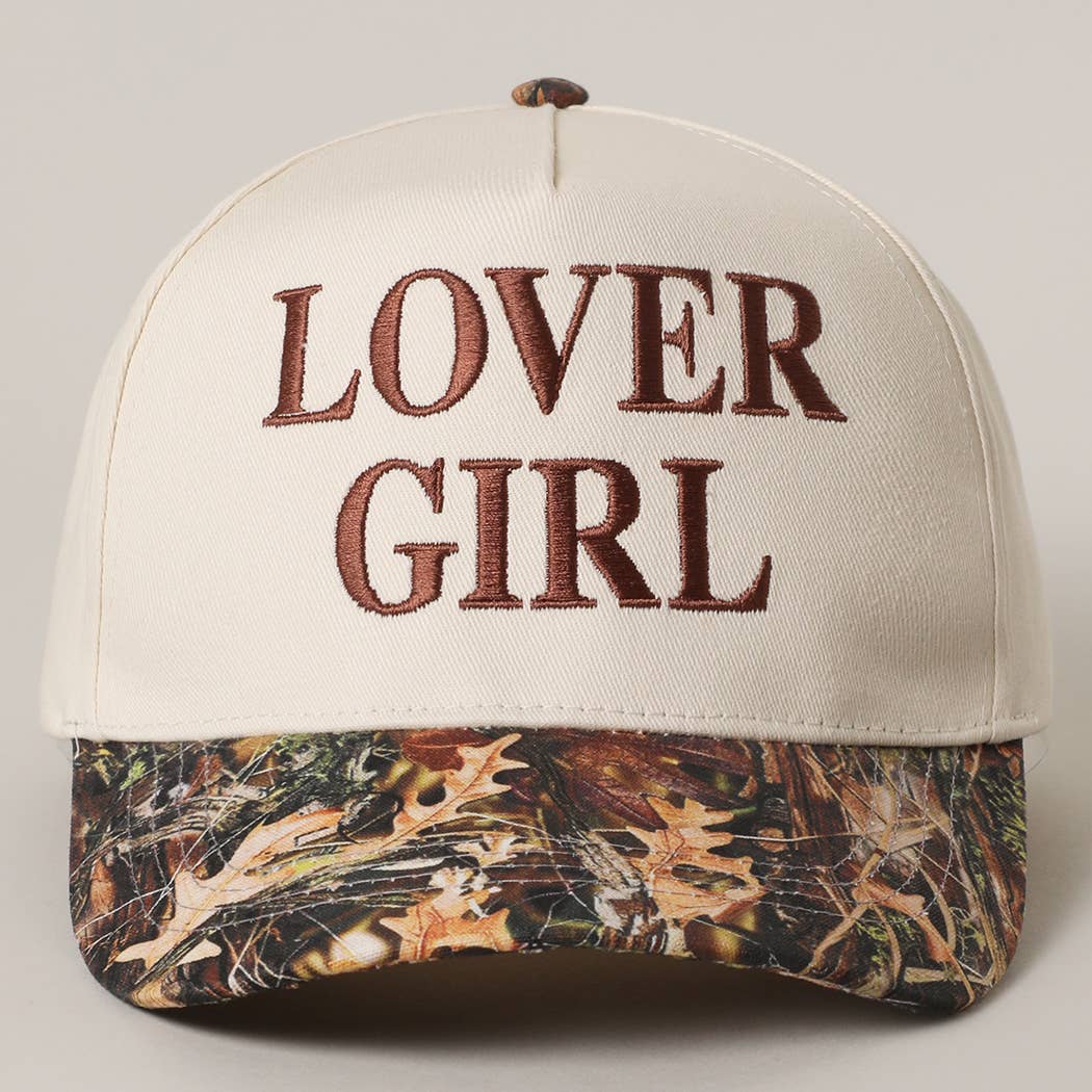 LOVER GIRL Embroidery Camouflage Trucker