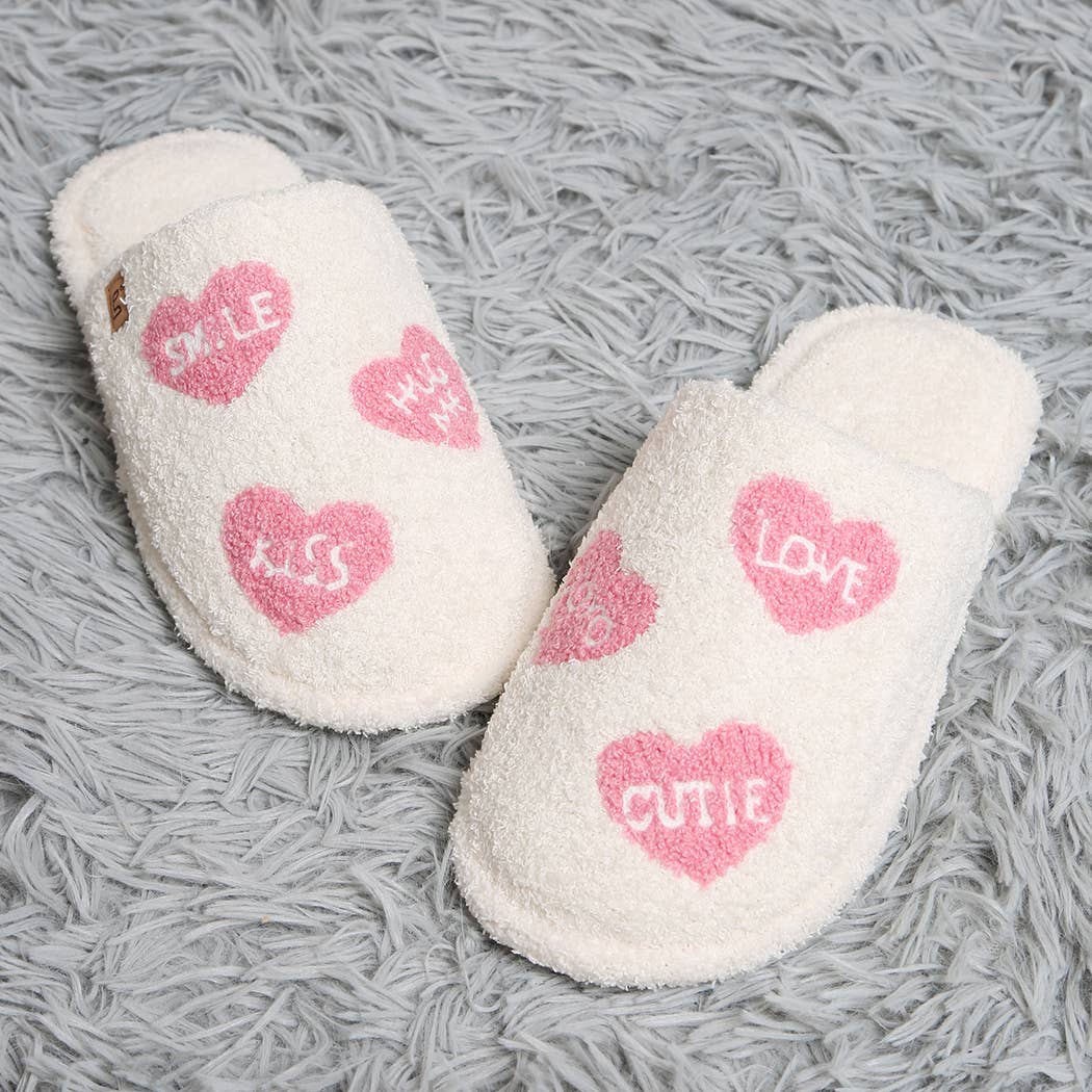 Multi Heart Pattern Indoor Home Slippers