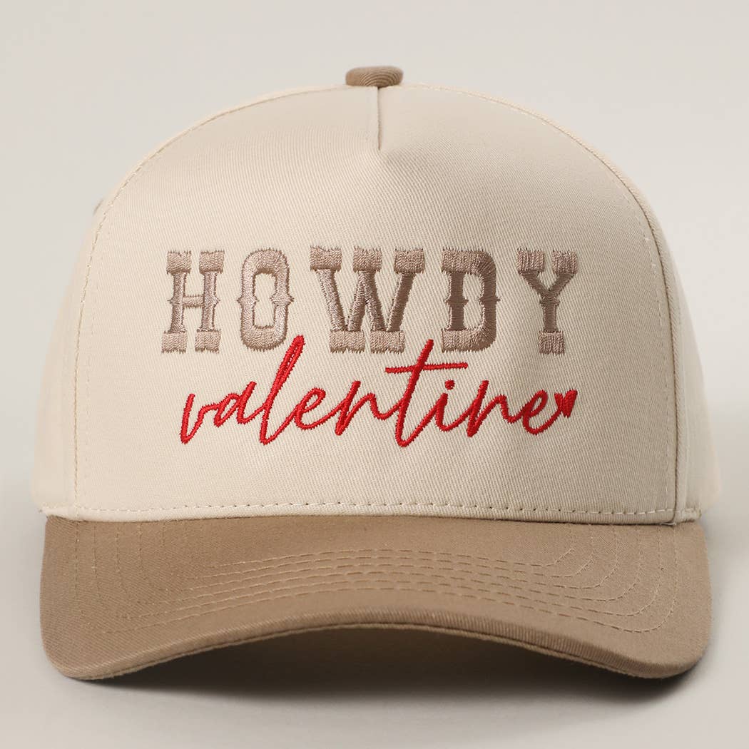Howdy Valentine Embroidery Two-Tone Trucker Hat