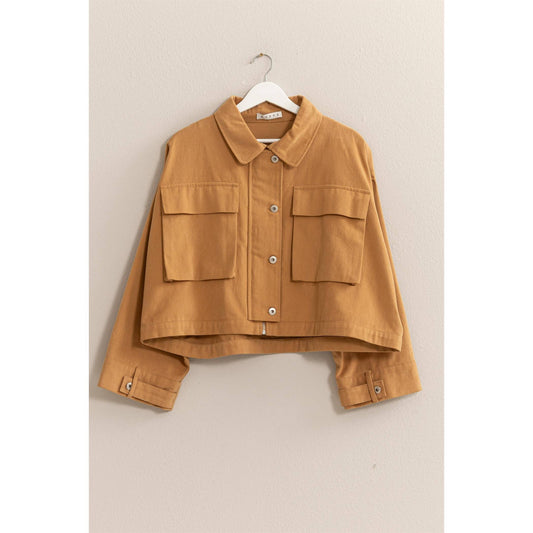 Brushed Twill Cropped Jacket