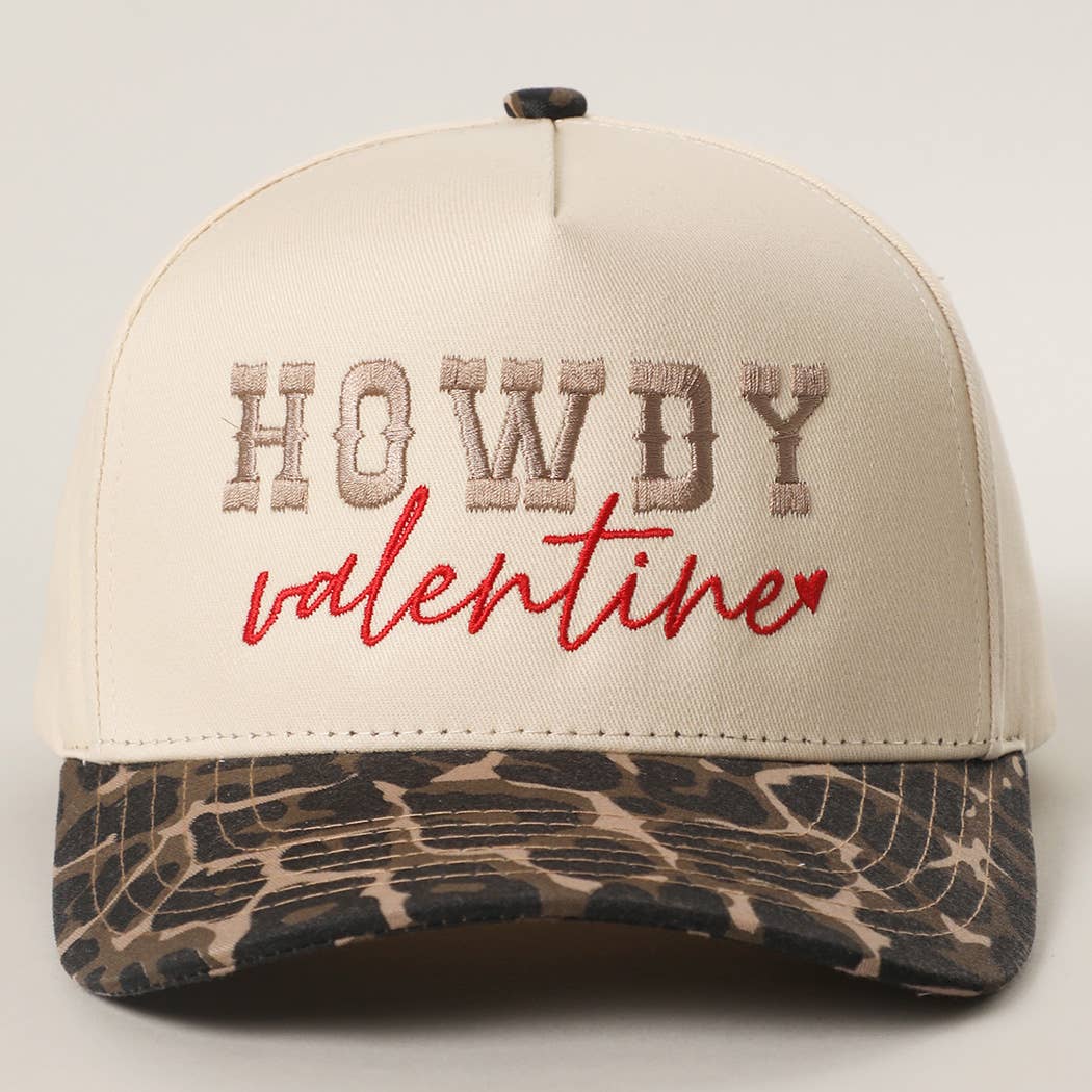 Howdy Valentine Embroidery Two-Tone Trucker Hat