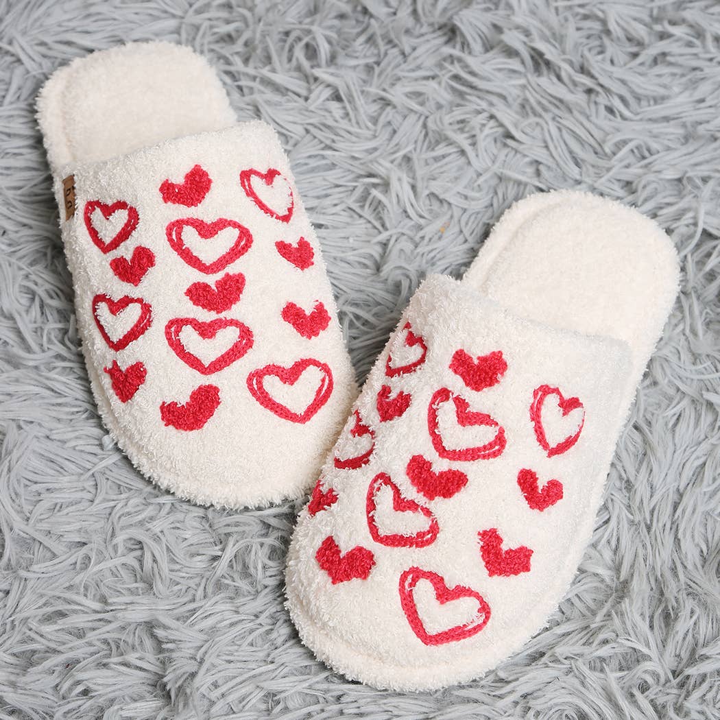 Multi Heart Pattern Indoor Home Slippers