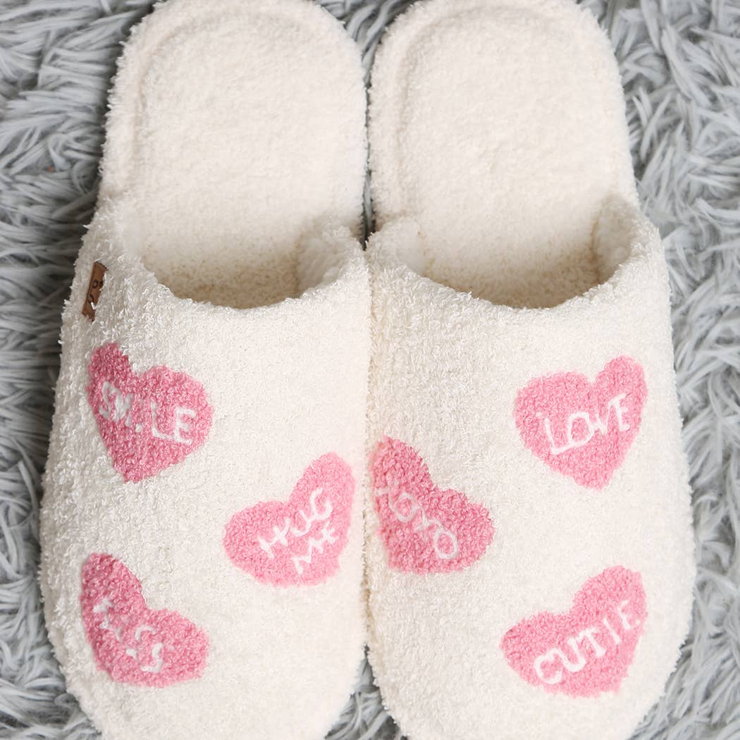 Multi Heart Pattern Indoor Home Slippers