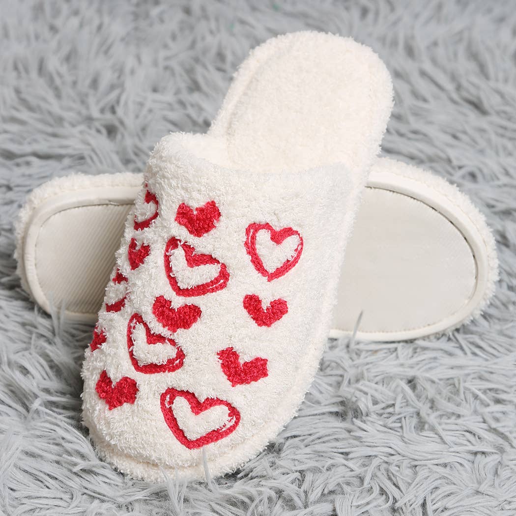 Multi Heart Pattern Indoor Home Slippers