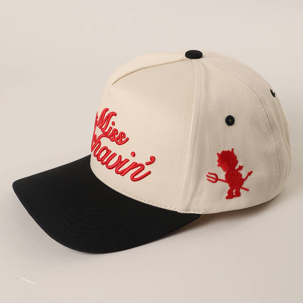 Miss Behavin' Embroidered Two-Tone Trucker Hat