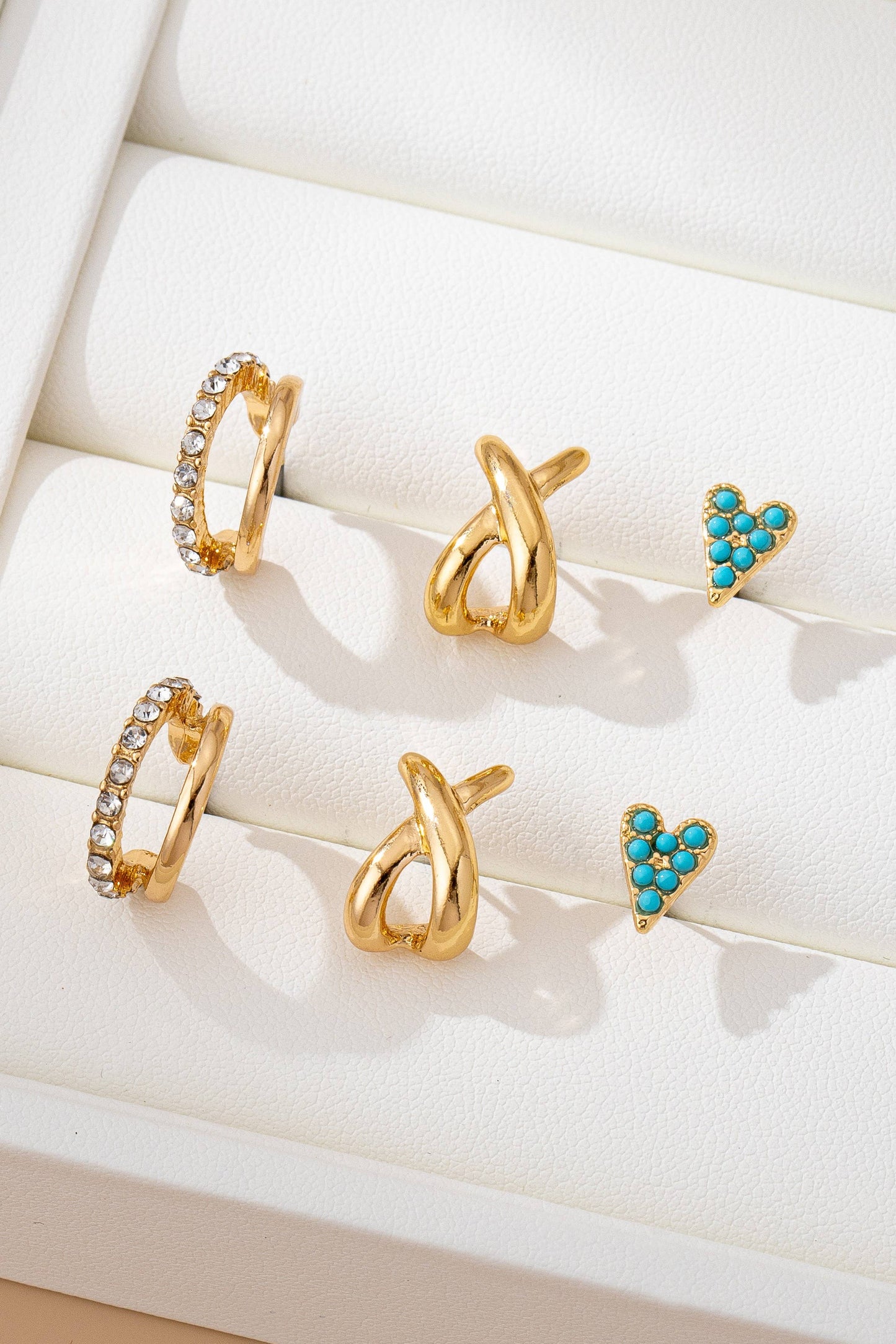 Turquoise & Crystal Mixed Earring Set | 80E61716