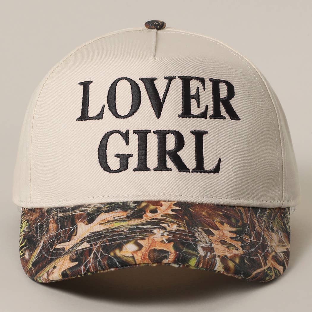 LOVER GIRL Embroidery Camouflage Trucker