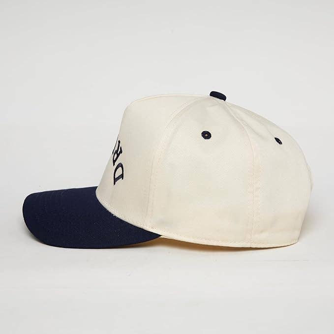 2-Tone Embroidered Cap - Drunk (Upside Down) - Navy/Beige