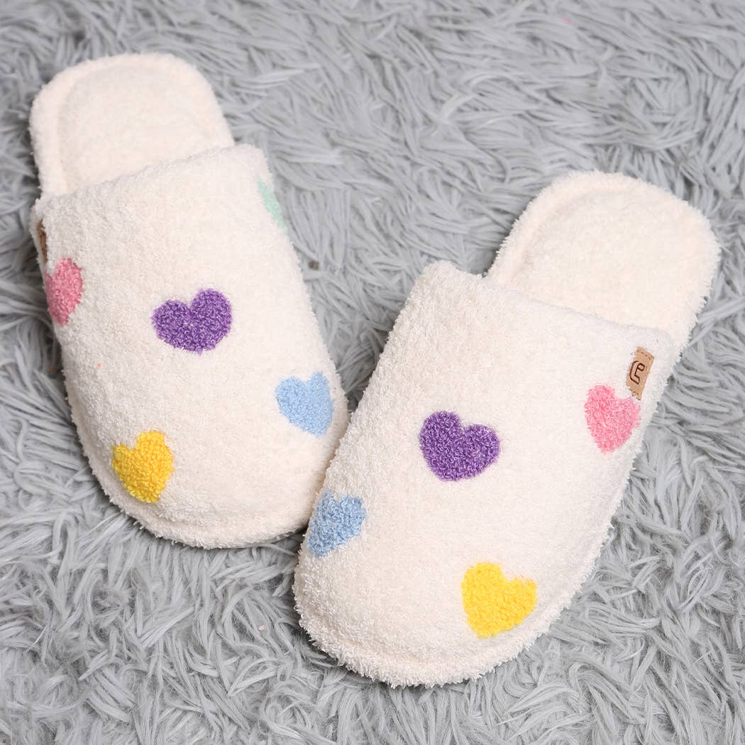 Multi Color Heart Luxury Soft Home Slippers