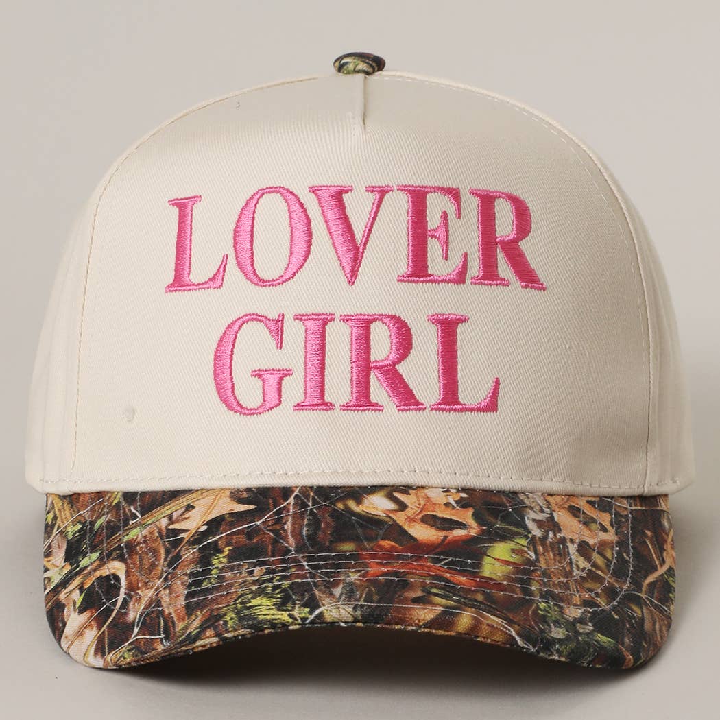 LOVER GIRL Embroidery Camouflage Trucker