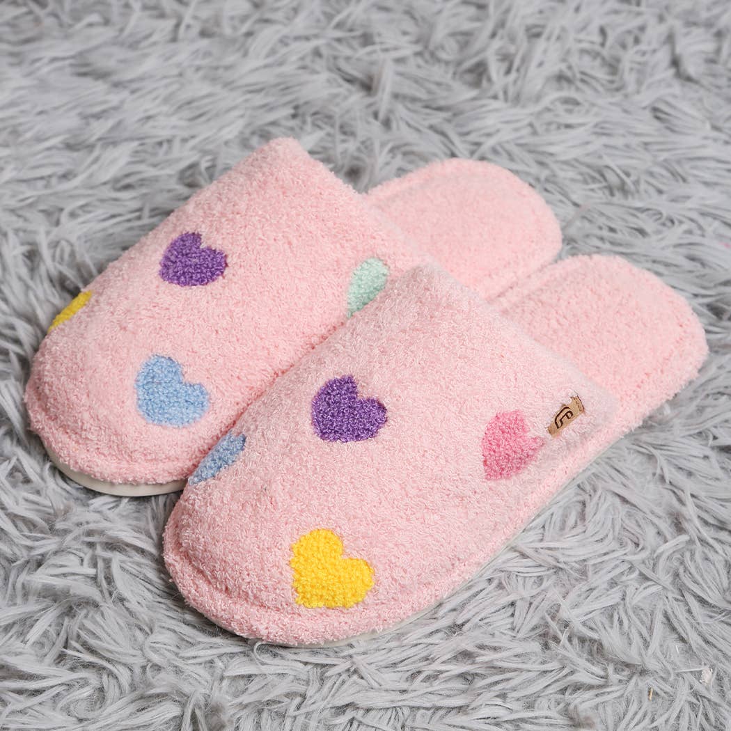 Multi Color Heart Luxury Soft Home Slippers
