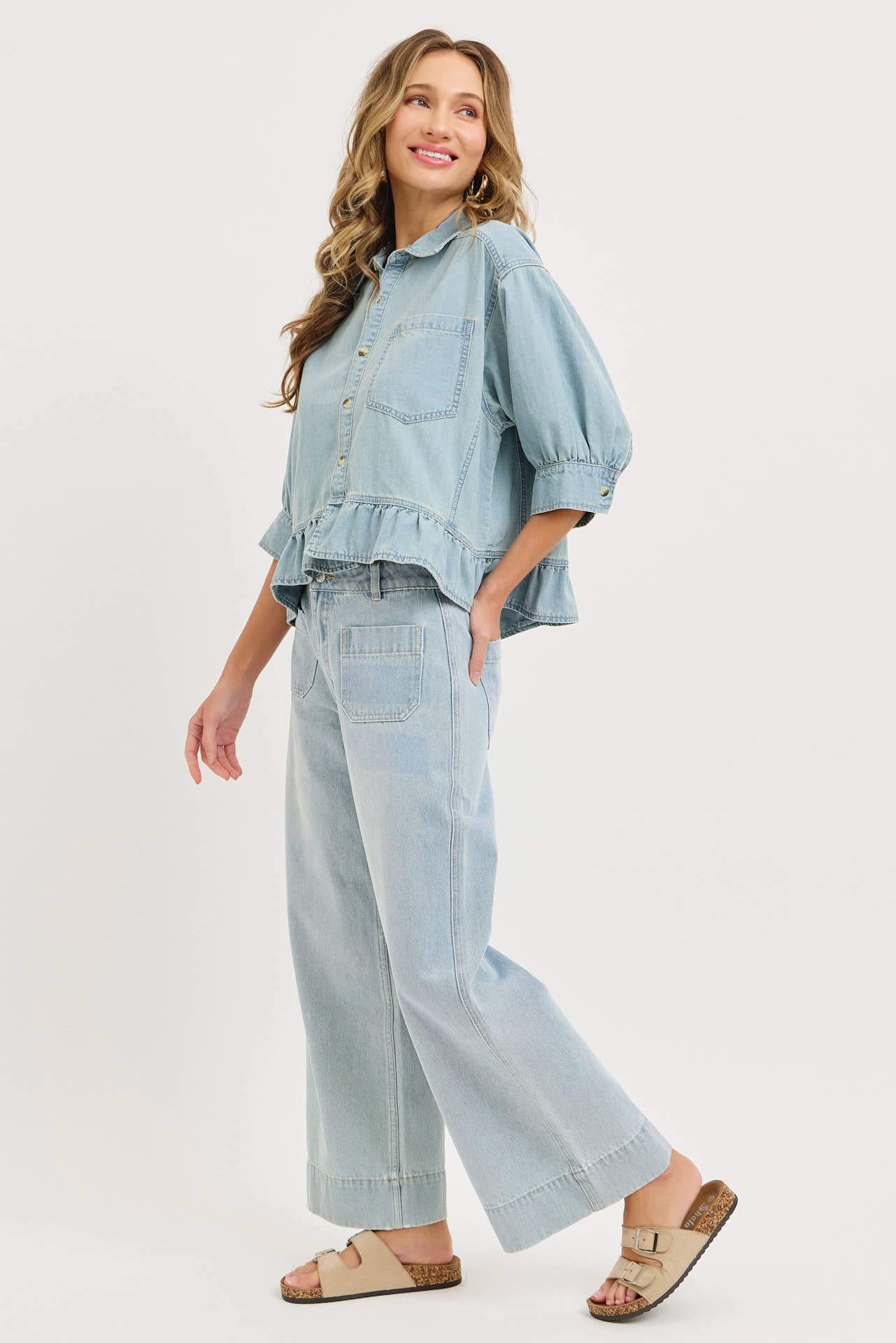 CASUAL EVERYDAY WEAR  WASHED DENIM SHIRT