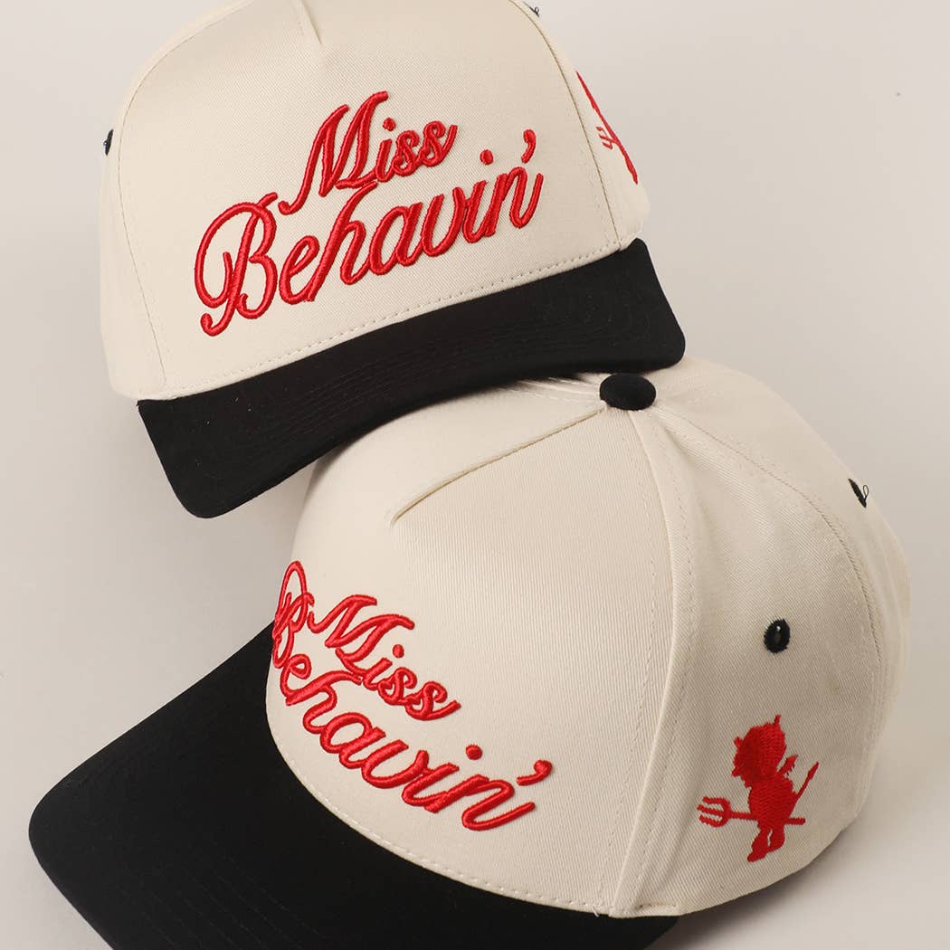 Miss Behavin' Embroidered Two-Tone Trucker Hat