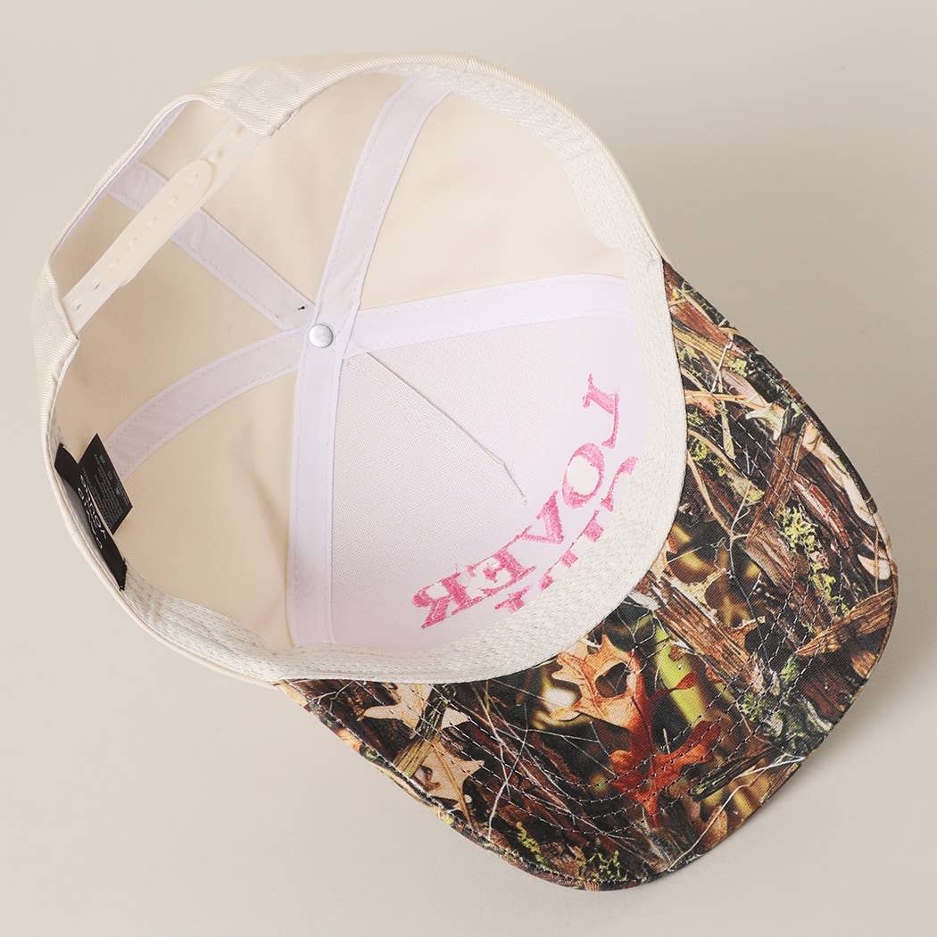 LOVER GIRL Embroidery Camouflage Trucker
