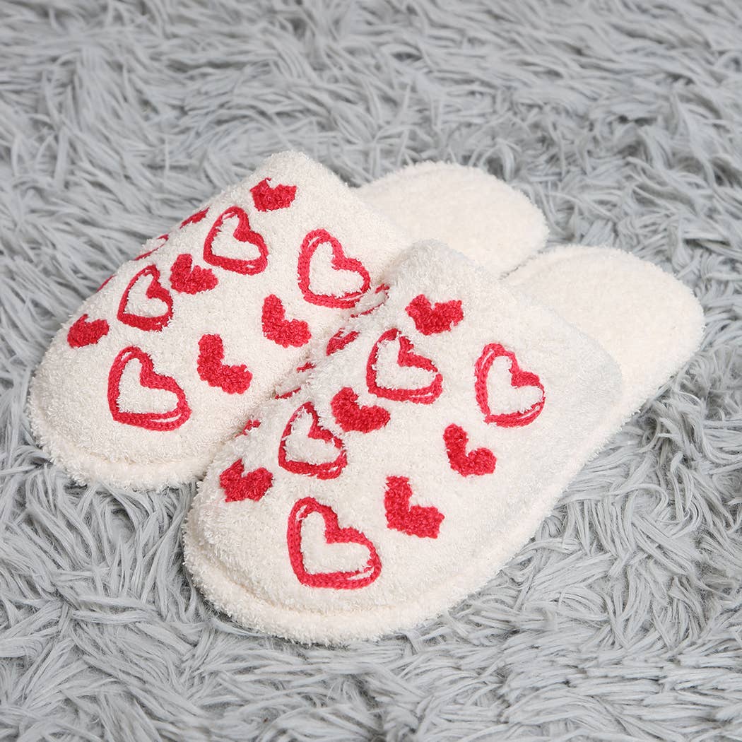 Multi Heart Pattern Indoor Home Slippers