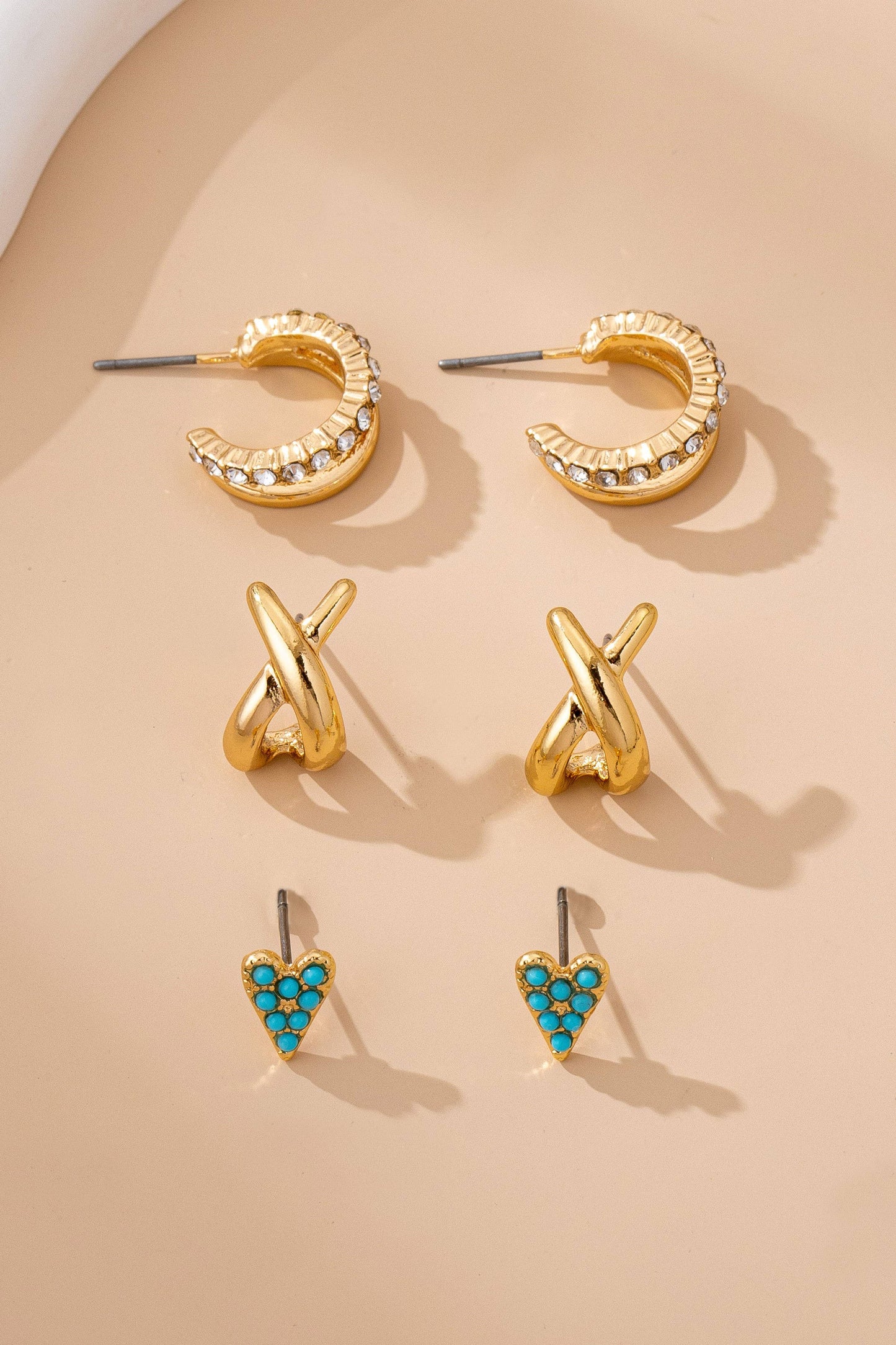 Turquoise & Crystal Mixed Earring Set | 80E61716