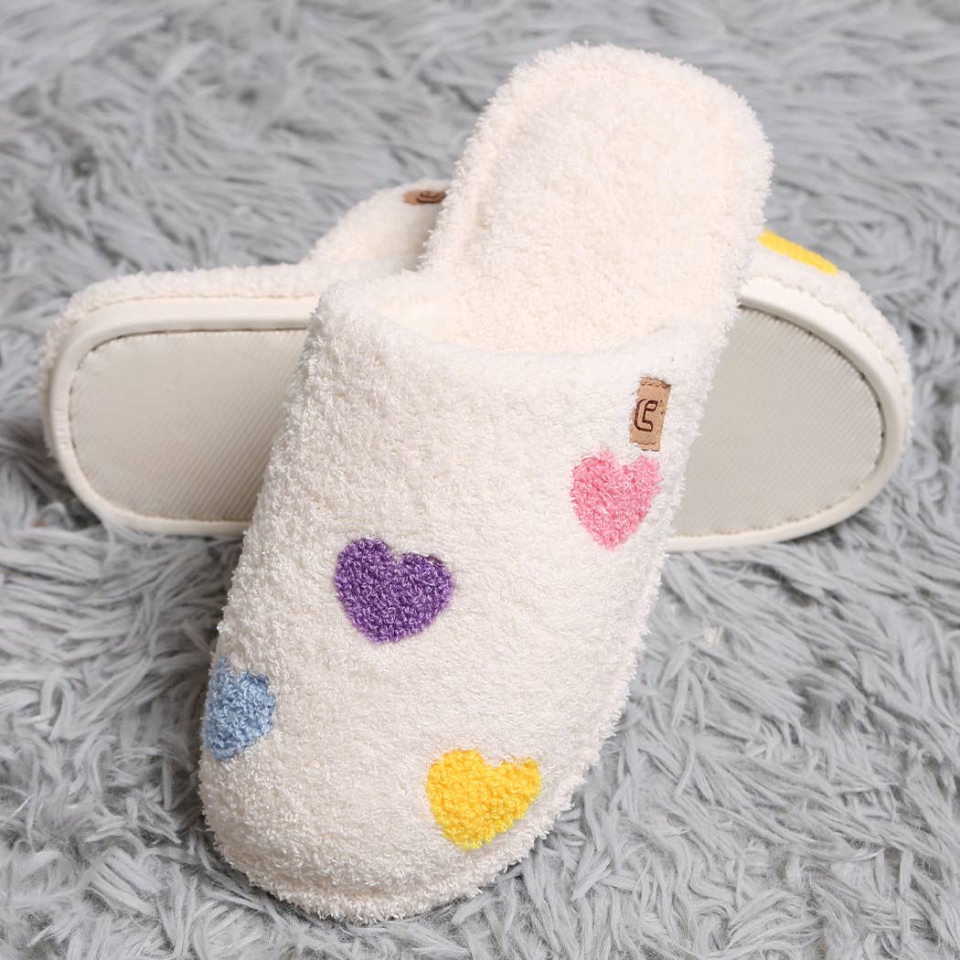 Multi Color Heart Luxury Soft Home Slippers