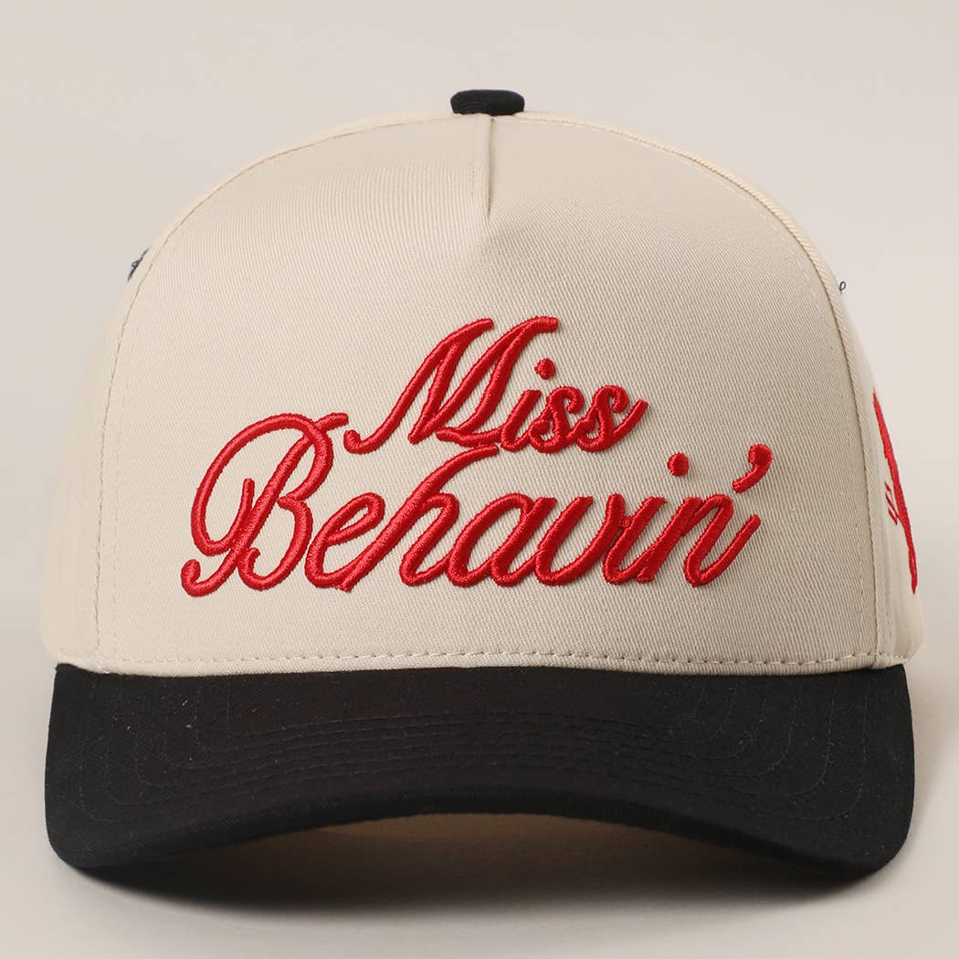 Miss Behavin' Embroidered Two-Tone Trucker Hat