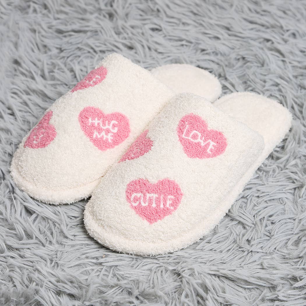 Multi Heart Pattern Indoor Home Slippers