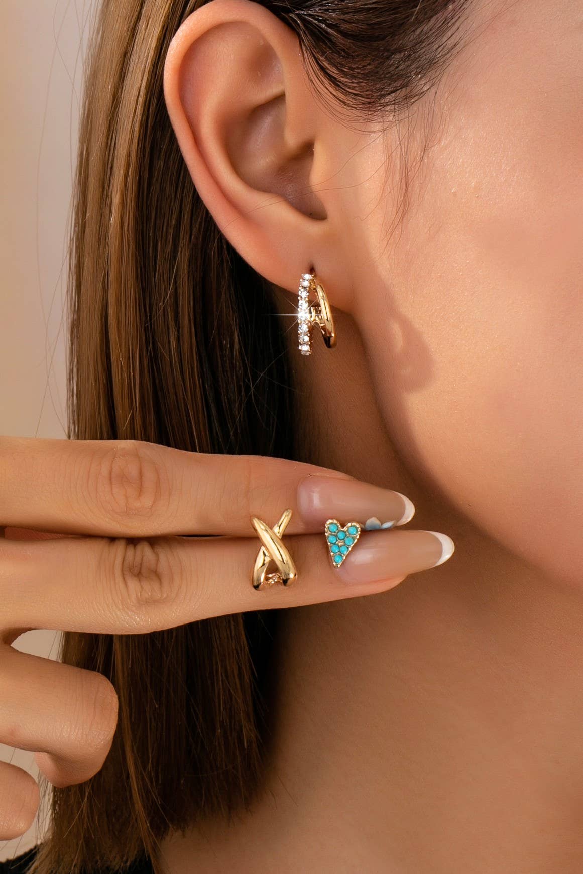 Turquoise & Crystal Mixed Earring Set | 80E61716