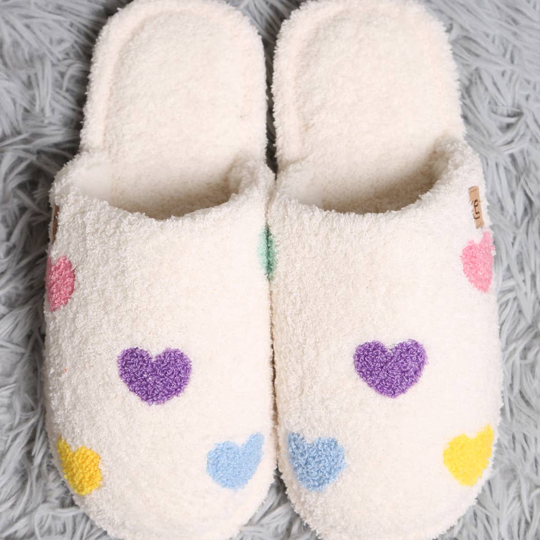 Multi Color Heart Luxury Soft Home Slippers
