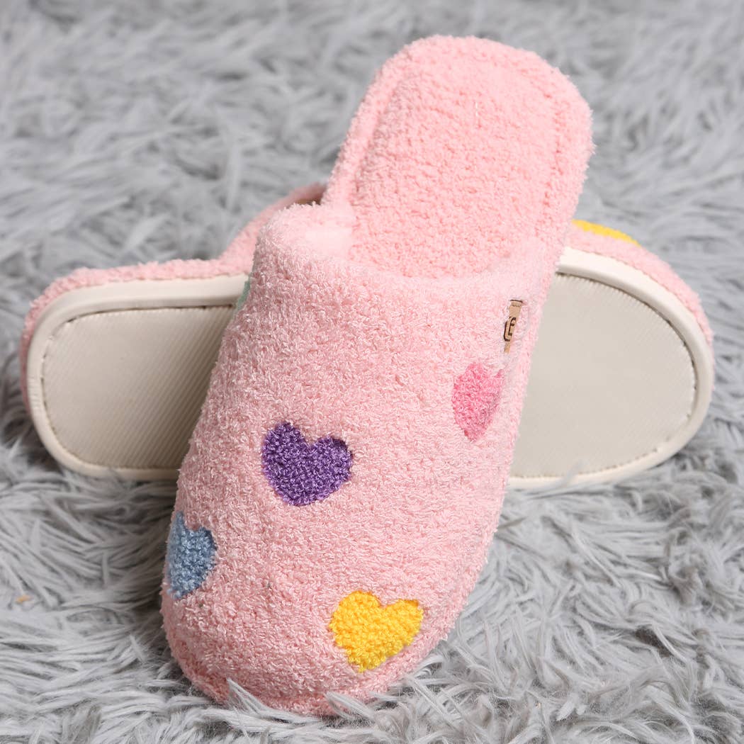 Multi Color Heart Luxury Soft Home Slippers
