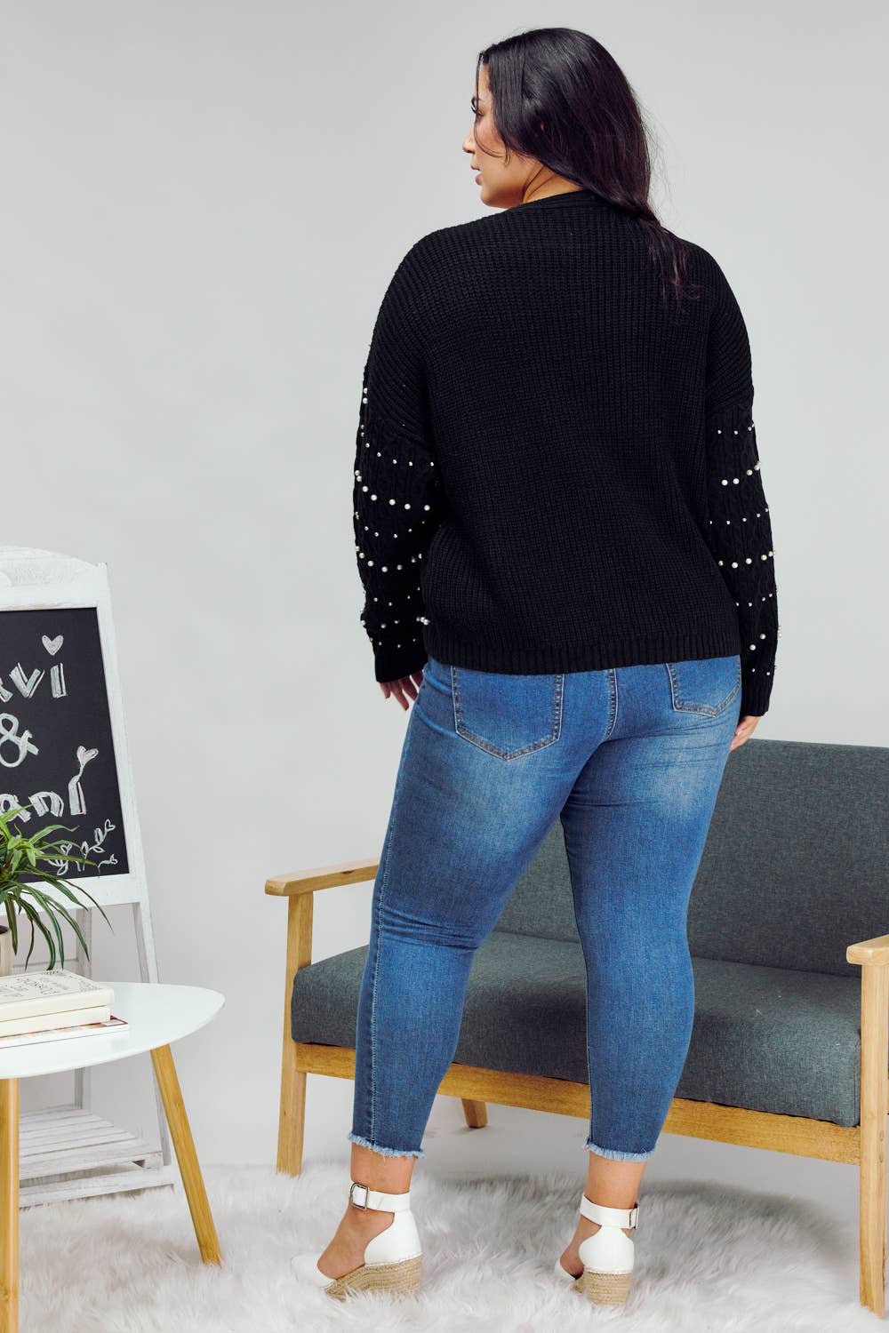 PLUS PRINTED LONG SLEEVE CARDIGAN