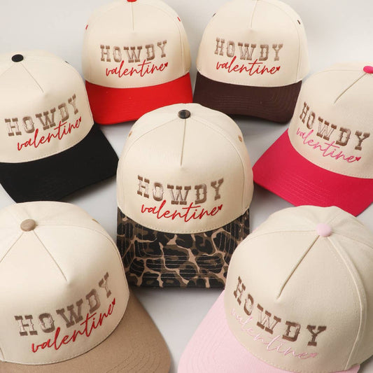 Howdy Valentine Embroidery Two-Tone Trucker Hat