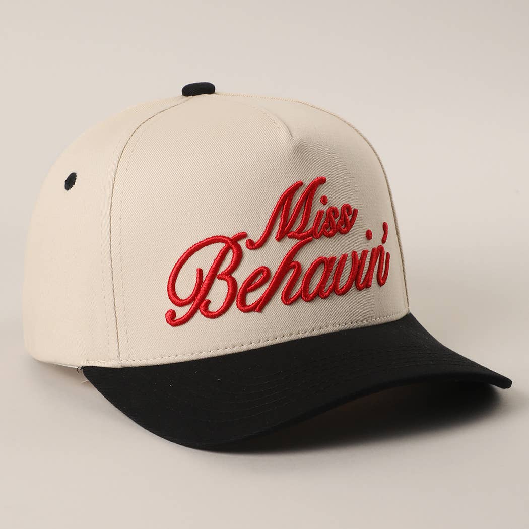 Miss Behavin' Embroidered Two-Tone Trucker Hat