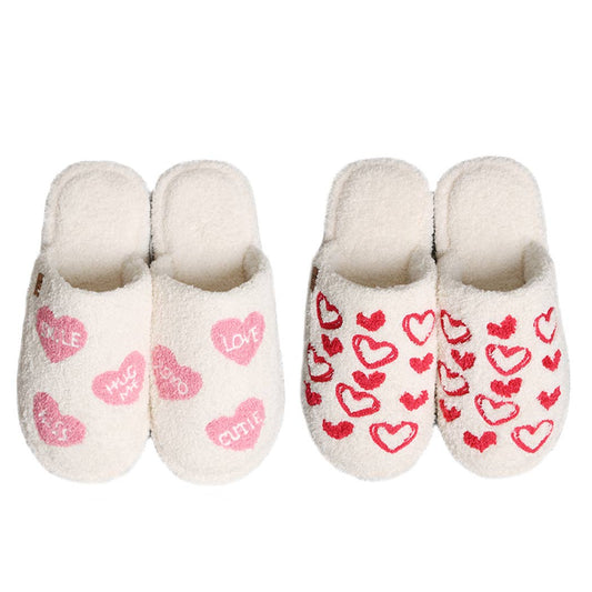 Multi Heart Pattern Indoor Home Slippers