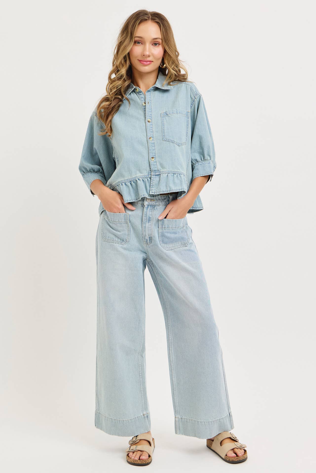 CASUAL EVERYDAY WEAR  WASHED DENIM SHIRT