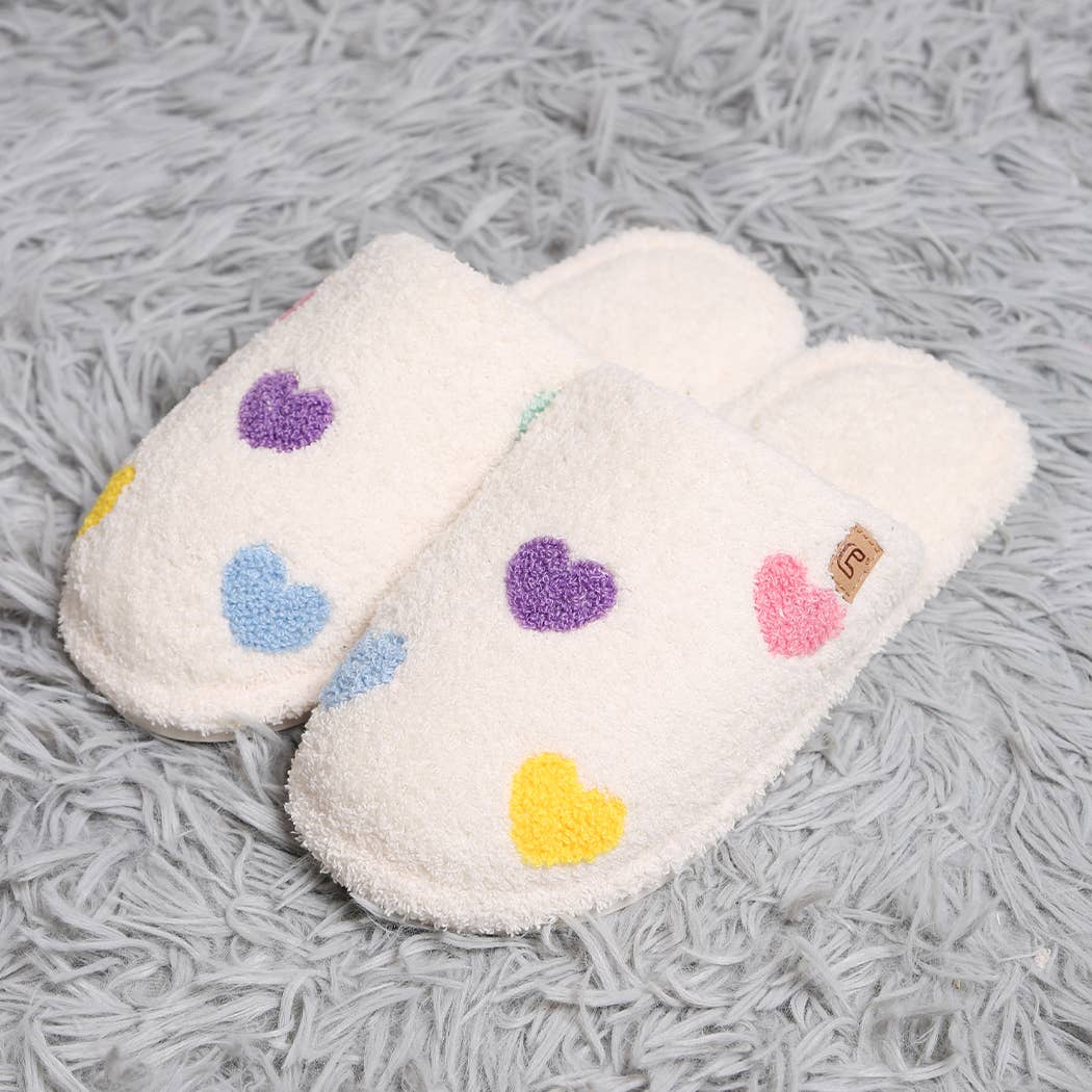 Multi Color Heart Luxury Soft Home Slippers